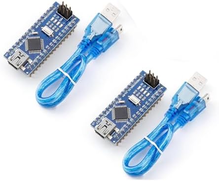 Nano V3.0 Module Mini Nano Board ATmega328P CH340G Chip 5V 16MHz with USB Cable Compatible for Arduino 2pcs