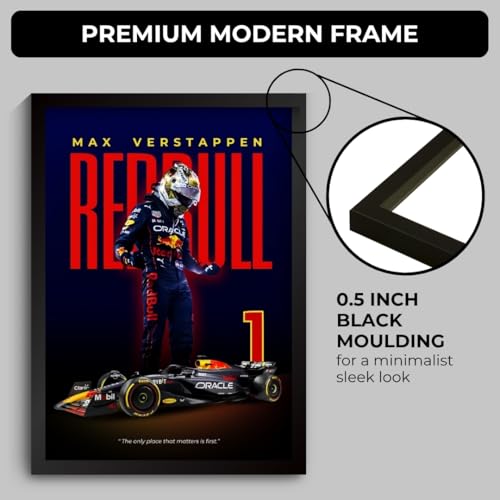Image of Max Verstappen Poster Redbull F1 Poster | Framed Red Bull F1 Car A4 Sized (31 x 23 cm) | Max Verstappen Frame | Redbull Car Posters for Wall, Gift for Boys, Formula 1 Frames | Formula 1 Framed (F 004)