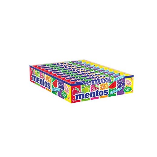 Mentos Rainbow, Caramelo Masticable con Zumo de Frutas - 20 unidades de 38 gr (Total 760 gr)