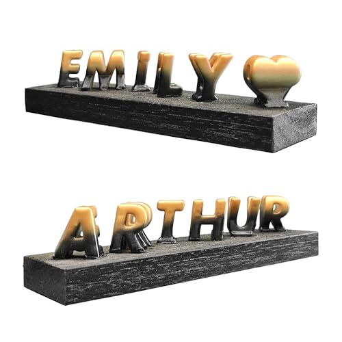 Personalized 3D Flip Name / 3D Name Art Personalized Gift for Husband Wife Boyfriend Girlfriend, Anniversary, Birthday, Couple Name (Black & Golden.)