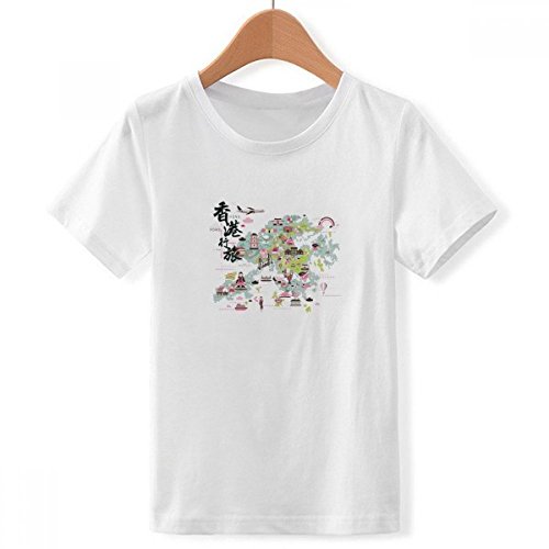 T-Shirt Hong Kong Carte multicolore, le cadeau original pour jeune garçon
