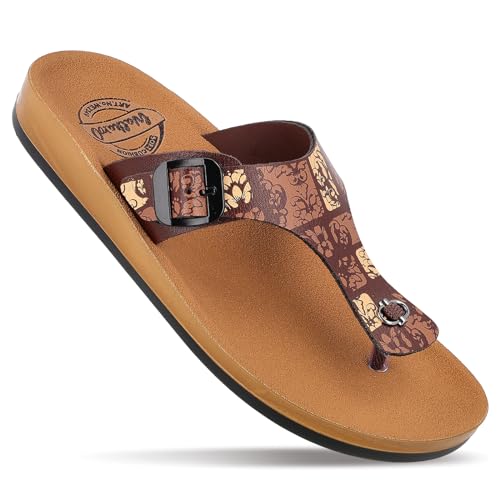 Image of WALKAROO Women's Fashion Sandals with Cushion Sole, Toe Seperator, Broad Straps and Lightweight - WE2349