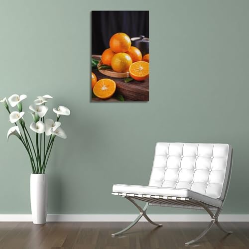 Poster mural moderne de mandarines et oranges ZHOUKEG grand format suspendu