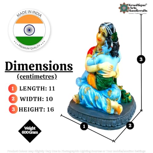 Image of Divine Yashoda Krishna Marble Idol for Janmashtami | Handmade Bal Krishna with Yashoda Statue | Home Temple Decor | Festival Gifting | Premium Marble Murti Showpiece Figurine (16 CM)
