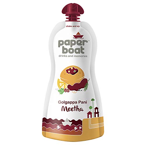 Image of Paper Boat Pani Puri Pellets, Ready to Fry, No Added Colours and Preservatives (400g) + Golgappa Pani Meetha, Ready to Drink or with Pani Puri, No Added Preservatives and Colours (Pack of 6, 200 ml)