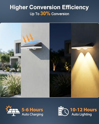 Image of Solar Fence Lights Outdoor, 14 Pack Warm White & RGB 8 Colors Fence Lights Solar Powered Ultra-Bright LED Lens Waterproof Outdoor Solar Lights for Fence, Backyard, Railing, Patio, Wall, Step, Deck