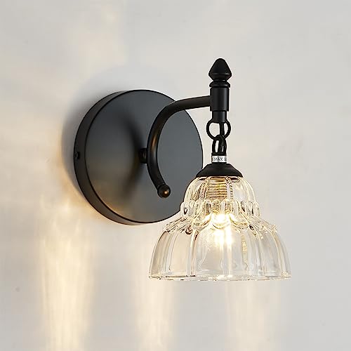 Image of Modern Bathroom Vanity Lights - Matte Black Wall Sconces with Over-Mirror Light Fixture for Bathroom, Powder Room