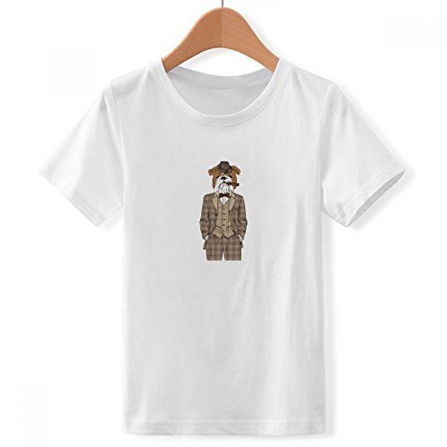 T-Shirt Blanc Ras du Cou Garçon XX-Grand Chien Multicolore