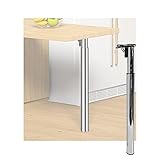 XLIHAWY Adjustable Table Legs, Foldable Metal Breakfast Bar Legs, Industria Modern Bench Chair Base for Dining Kitchen Office(Silver)