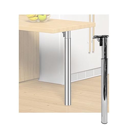 XLIHAWY Adjustable Table Legs, Foldable Metal Breakfast Bar Legs, Industria Modern Bench Chair Base for Dining Kitchen Office(Silver)