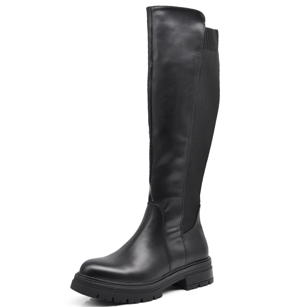IF Fashion Stivali Scarpe da Donna Tessuto Stretch Polpaccio Elasticizzato G663