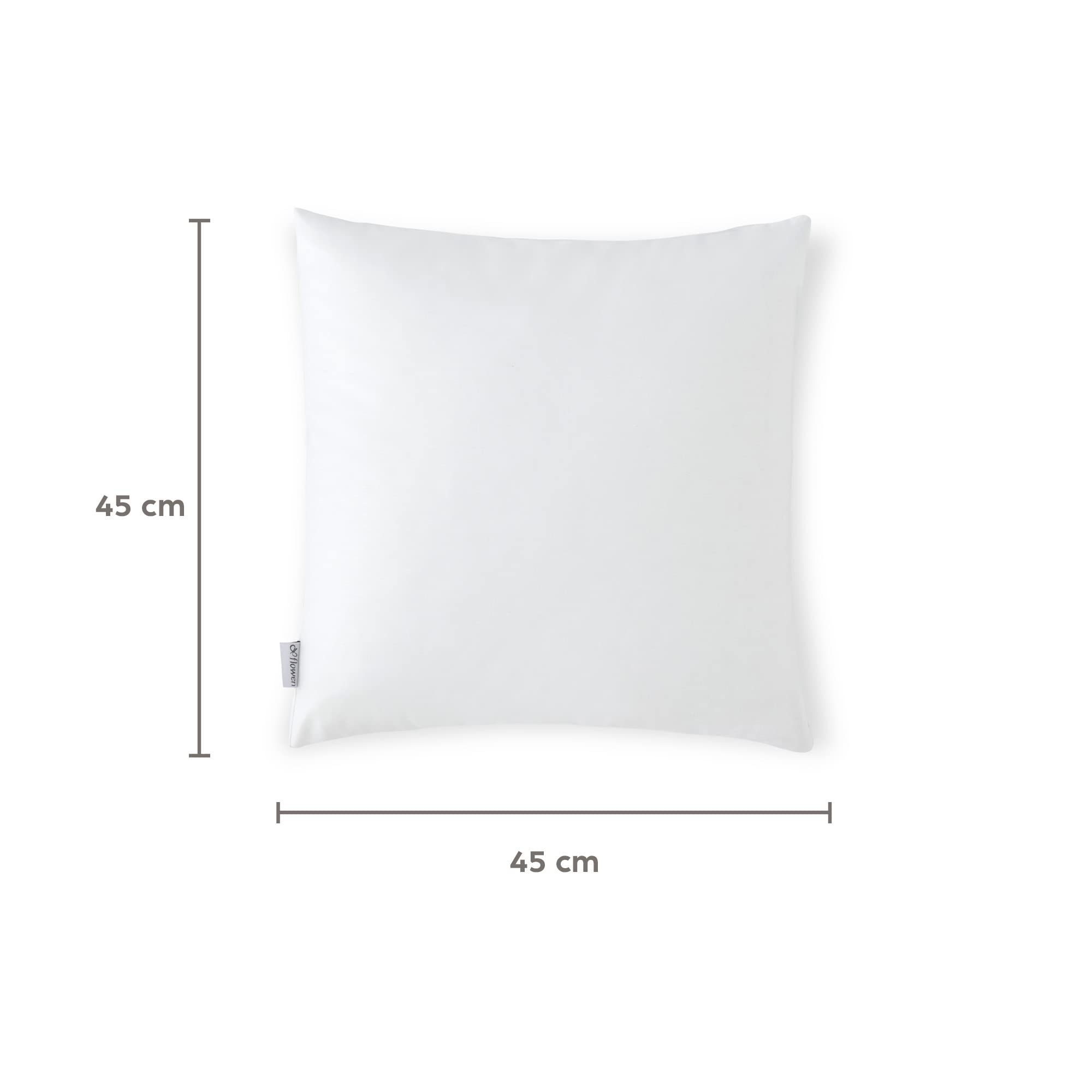 Flowen Federe Cuscini Divano 45x45 Set da 2 Copricuscini Decorativi 100% Cotone Effetto Seta Tessuto Morbido Anallergico Antiacaro e Traspirante Fodere con Cerniera Nascosta Lavabili in Lavatrice