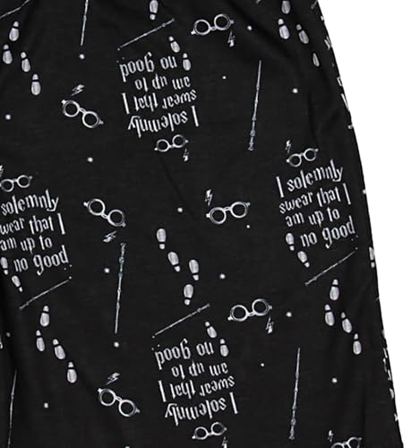 Harry Potter Big Girls Marauders Map Racerback Pajama Short Set, Black, 14/163