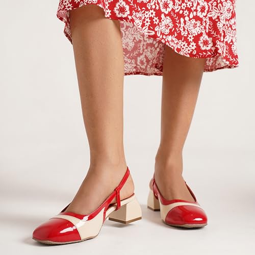 Image of JM LOOKS Women's Square Toe Block Heel Mules with Adjustable Strap & Comfortable Sole - Stylish Buckle Design