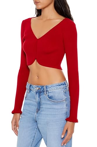 Forever 21 Women's Cropped Tulip-Hem Sweater-Knit Top4