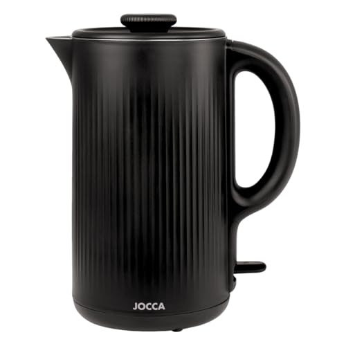 Jocca - Hervidor eléctrico 1,8 L | Cuerpo y tapa en acero inoxidable | Control STRIX | 1500W | Hervidor de agua rápido y seguro | Diseño elegante negro Jocca - Hervidor eléctrico 1,8 L | Cuerpo y tapa en acero inoxidable | Control STRIX | 1500W | Hervidor de agua rápido y seguro | Diseño elegante negro