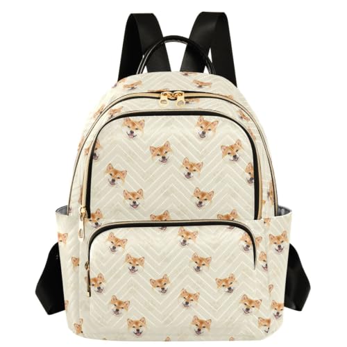 Mochila Shiba Inu para diario casual y paseos urbanos de mujer