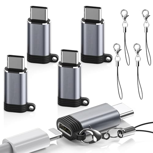 5 Pack USB C to Lightning Charge Adapter for iPhone 16 15, Lightning to USB C Adapter with Fast...