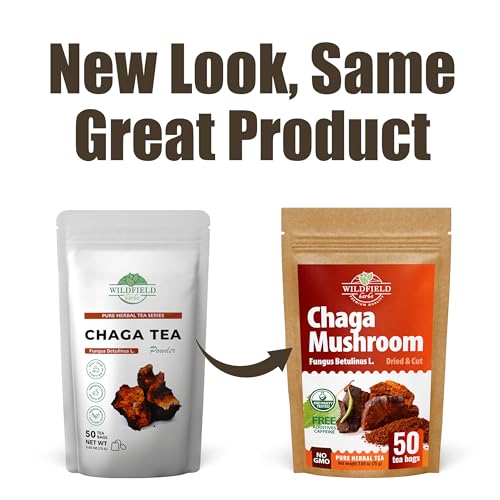Image of 50 Bags Chaga Tea Chaga Mushroom Tea Herbal (Inonotus Obliquus) - 50 Count 1.5g Bags Herb