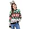 dressfan Unisex Christmas Sweaters Funny Ugly Xmas Santa Claus Christmas Matching Sweater Knit Oversized Pullover Crew Neck Long Sleeve for Women & Men,Small Santa-L