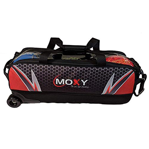 Moxy Dye-Sublimated Slim Triple Bowling Bag- Red/Black/Silver