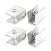Aexit 4 Pcs Fall Protection 10mm-12mm Thickness Adjustable Square Shelf Glass Clip Clamp Safety Clips Silver Tone