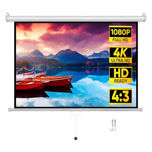 Pantalla para proyector retráctil 60 pulg 4:3 HD 4K