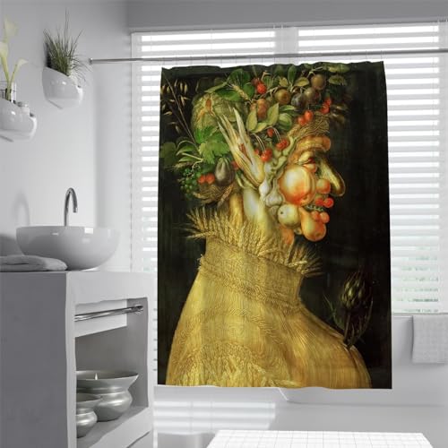 UERWOWELL Arcimboldo Rideau de Douche pour Salle de Bain Fruits