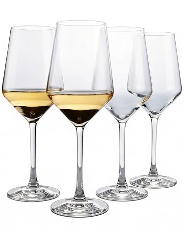 LASTURYCX 4-Piece Crystal Wine Glass Set, 14oz