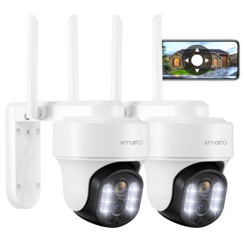 xmartO 2-Pack 10X Zoom Dual Lens PTZ Home Security Camera