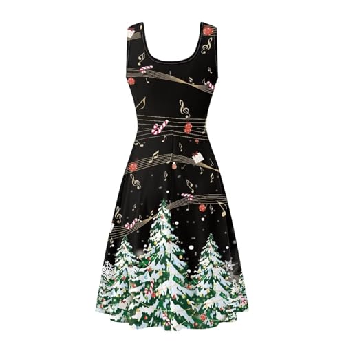 Image of Women Stylish Tank Dresses Sleeveless Round Neck Midi Casual Dress with Pocket for Summer