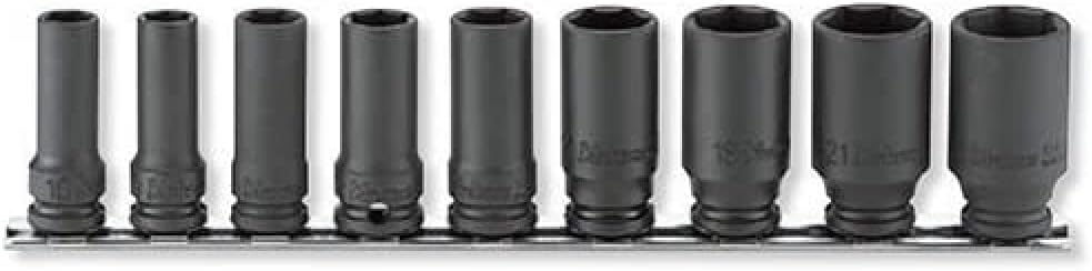 Ko-ken RS13301X/9 3/8 Sq. Dr. Socket set 8-22mm 6 point Thin walled 9 pieces