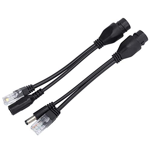 Pongnas POE Adapter Cable Splitter para dispositivos 12V compatible IEEE 802.3af y 802.3at, carcasa ABS, separación de energía y datos, instalación plug and play compatible con cámaras IP, AP y teléfonos VoIP miniatura 1