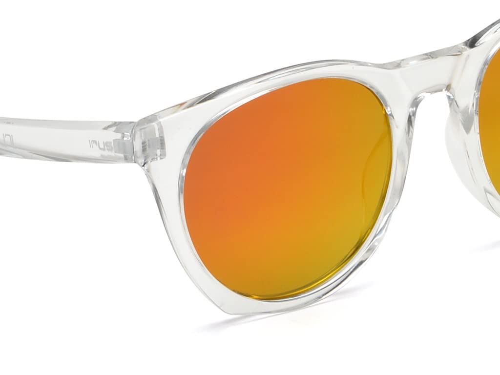 IRUS | 100% protección UV | unisex | pequeño | borde completo | ovalado | marco: policarbonato de cristal brillante | lentes: policarbonato rojo Revo-Brown