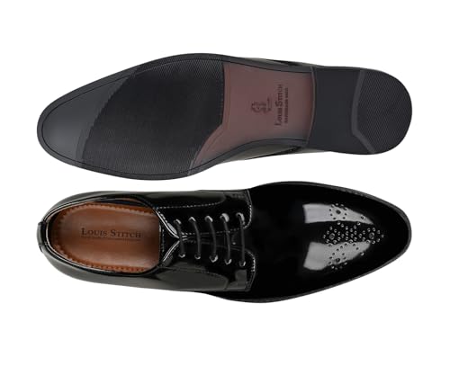 Image of LOUIS STITCH Men's Formal Shoe | Derby Shoes, Lace-Up Style, Shiny Finish | Solid Design | Perfect for Formal, Business Casual, and Parties (LSRGCT)