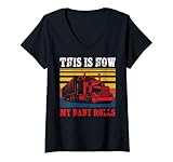 Photo Gallery donna vintage trucker this is how my baby rolls truck driver maglietta con collo a v Photo Gallery donna vintage trucker this is how my baby rolls truck driver maglietta con collo a v
