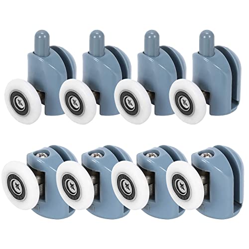 YoniYa 8pcs Rodamientos Mampara Ducha 25mm Ruedas para Mamparas de Baño de Cristal 4-6mm 4 piezas Superiores y 4 piezas Inferiores