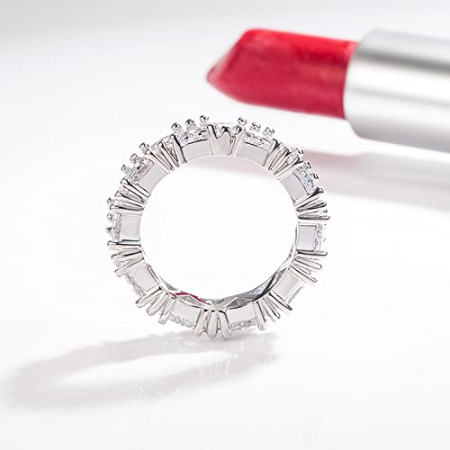 925 Sterling Silver Plated Cubic Zirconia Wedding Ring CZ Stacking Eternity Band for Women4