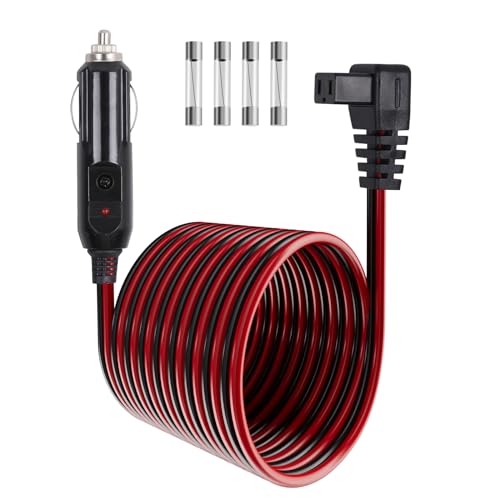 kzfuli 12V/24V Car Refrigerator Power Cord is Compatible with Alpicool, ARB, ICECO, Setpower, COSTWAY, and JoyTatus 12V/24V Portable Car Refrigerators. (Black Red 10FT)
