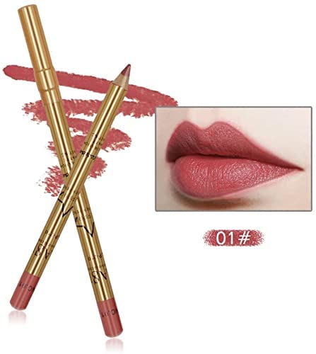 Image of Imagic Professional 8 Colors Waterproof Smooth and Long Lasting Golden Silky Matte Lip Liner Pencil Set - Suitable for Daily Use