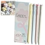 4 Pcs Cute Gel Pens,Cute Gel Pen Set,Retractable Flower Design Pen,Quick Dry Black Ink Fine Point Smooth Writing Pens,Black Gel Pens,Quick-Drying Water-Based Black Ink Pen,Pen Sets for Ladies,0.5mm