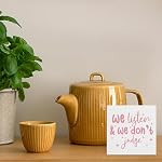 Pink Office Wooden Box Sign Decor,Pink Counselor Therapist Girly Office Inspirational Wood Block Plaque Signs Gifts for Women Mental Health Desk Table Shelf Decor,5x5 Inch - Image 2