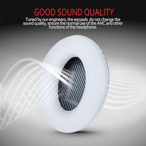 Image of Premium Ear Pad Replacement for Bose Headphones Earpads, Compatible with Bose QuietComfort 35 ii /QC35 /QC25 /QC2 /QC15 /Ae2 /Ae2i /Ae2w /SoundTrue & SoundLink, by Krone Kalpasmos - White