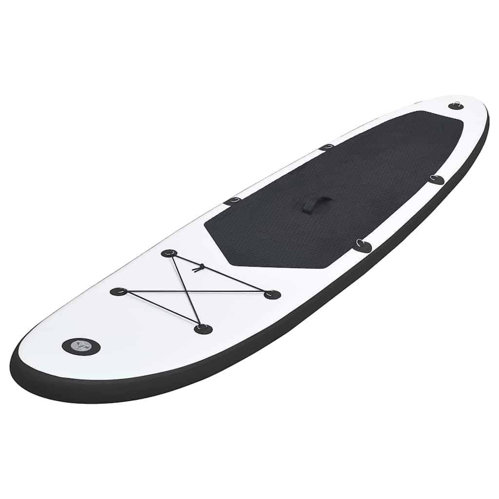 aphrophina Enjoy Smooth Water Adventures with Inflatable Stand Up Paddleboard Set, Durable PVC and EVA Construction, Black and White