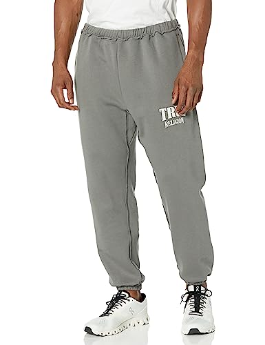 True Religion Herren Relaxed Edgy Logo Jogger Trainingshose, Dunkelgrau,...