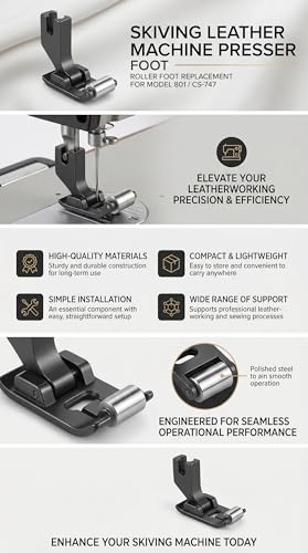 Prensatelas para máquina de cuero con rodillo grande miniatura 7