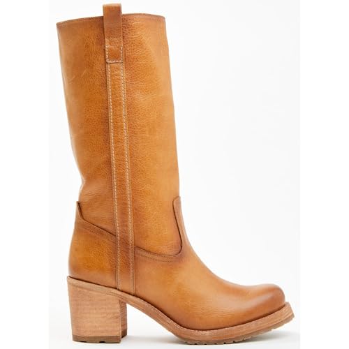 Mid Calf Banana Boots for Women Chunky Block Heel Knee High Boots Pull on Round Toe Riding Boots Dressy Fall Winter Boots2