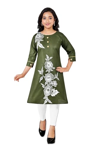Image of Sevgi Girl's Floral Print Rayon Kurti