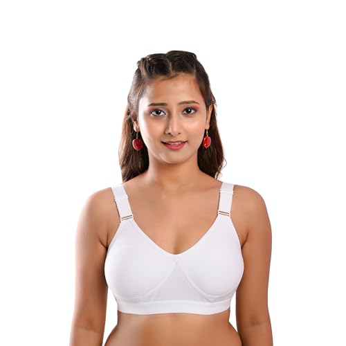 Image of Viral Girl Women's Wire-Free Cotton Hosiery Bra | Non-Padded, Full Coverage, Adjustable Straps | Soft Comfortable Innerwear with Hook & Eye Closure for Everyday Use