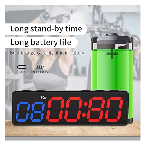 Temporizador de gimnasio portátil mini reloj magnético a batería programable 4
